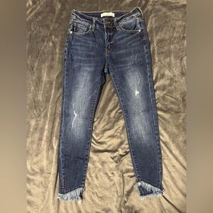 Kancan Stylish Blue Distressed Women Jeans
